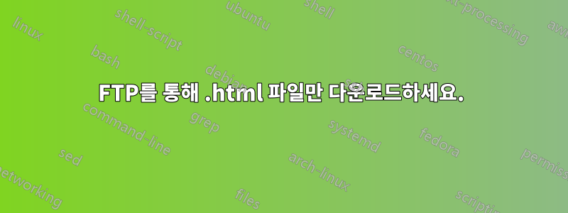 FTP를 통해 .html 파일만 다운로드하세요.