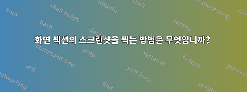 화면 섹션의 스크린샷을 찍는 방법은 무엇입니까?