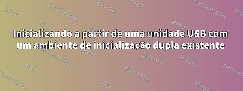 Inicializando a partir de uma unidade USB com um ambiente de inicialização dupla existente