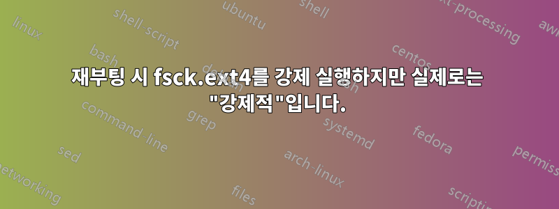 재부팅 시 fsck.ext4를 강제 실행하지만 실제로는 "강제적"입니다.