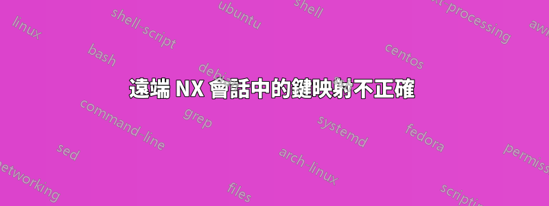 遠端 NX 會話中的鍵映射不正確