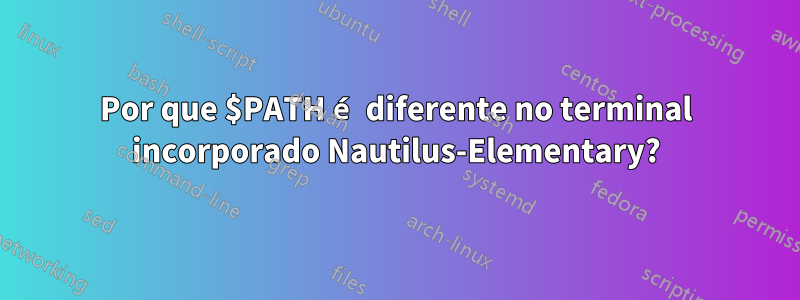 Por que $PATH é diferente no terminal incorporado Nautilus-Elementary?