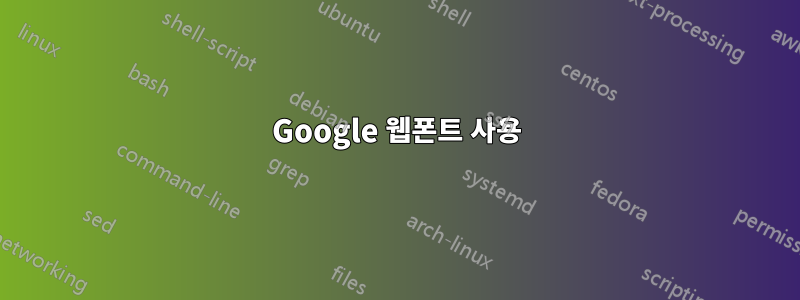 Google 웹폰트 사용