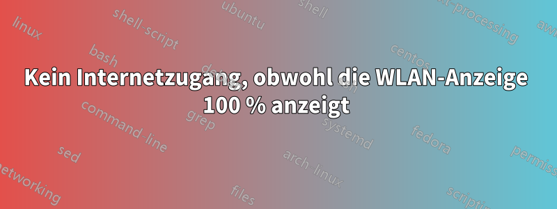 Kein Internetzugang, obwohl die WLAN-Anzeige 100 % anzeigt