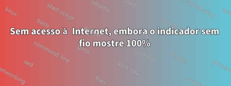 Sem acesso à Internet, embora o indicador sem fio mostre 100%