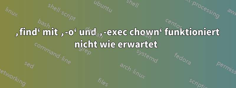‚find‘ mit ‚-o‘ und ‚-exec chown‘ funktioniert nicht wie erwartet 