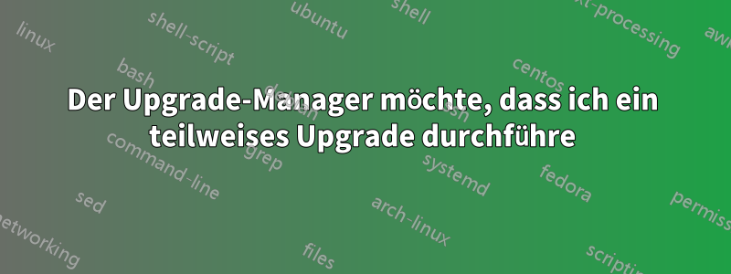 Der Upgrade-Manager möchte, dass ich ein teilweises Upgrade durchführe