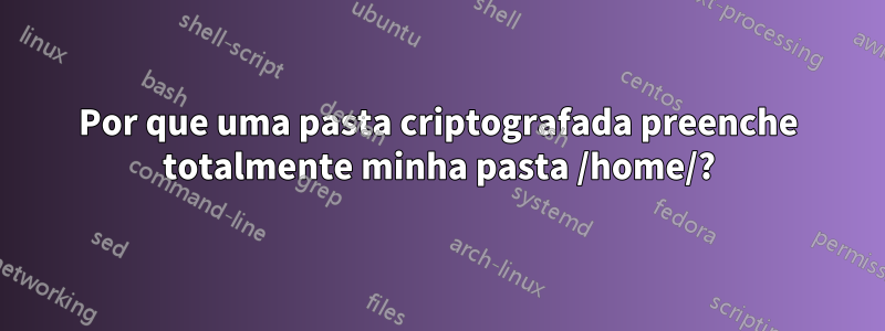 Por que uma pasta criptografada preenche totalmente minha pasta /home/?