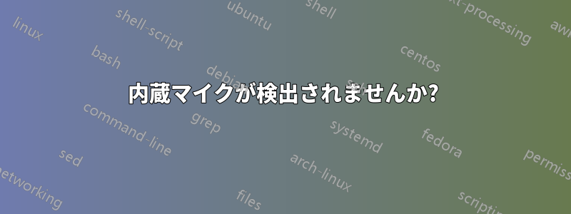 内蔵マイクが検出されませんか?