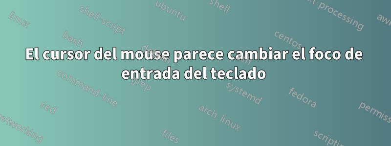 El cursor del mouse parece cambiar el foco de entrada del teclado