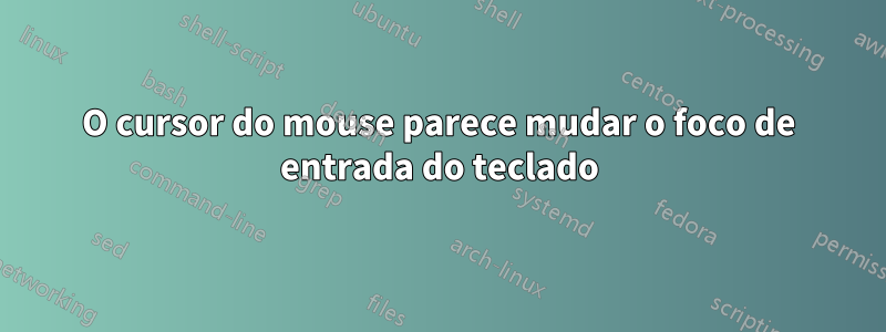 O cursor do mouse parece mudar o foco de entrada do teclado
