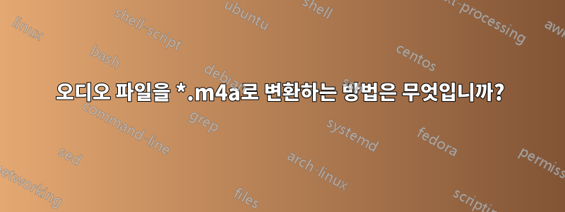 오디오 파일을 *.m4a로 변환하는 방법은 무엇입니까?
