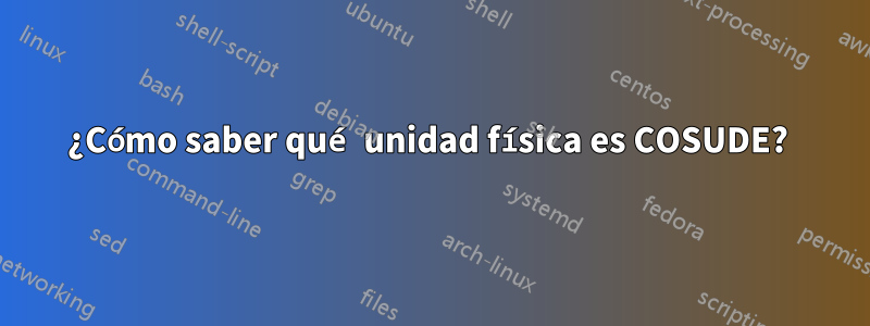 ¿Cómo saber qué unidad física es COSUDE? 