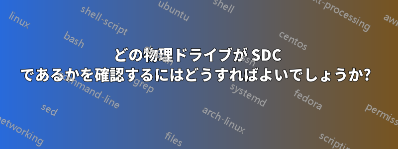 どの物理ドライブが SDC であるかを確認するにはどうすればよいでしょうか? 