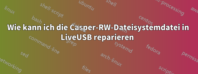 Wie kann ich die Casper-RW-Dateisystemdatei in LiveUSB reparieren
