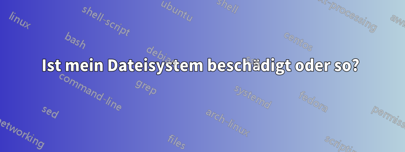 Ist mein Dateisystem beschädigt oder so?
