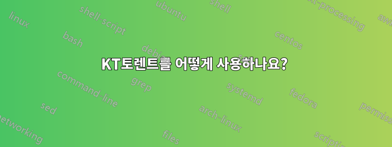 KT토렌트를 어떻게 사용하나요?