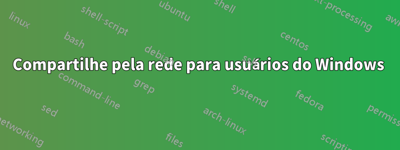 Compartilhe pela rede para usuários do Windows