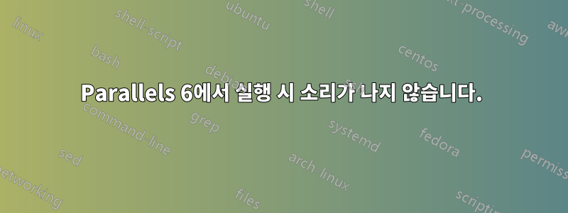 Parallels 6에서 실행 시 소리가 나지 않습니다.