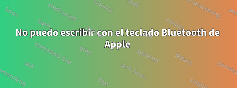 No puedo escribir con el teclado Bluetooth de Apple