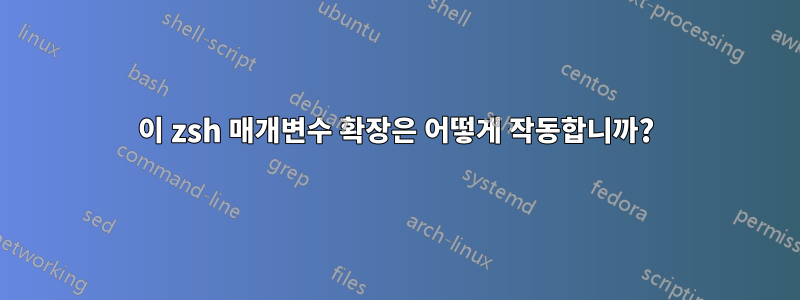 이 zsh 매개변수 확장은 어떻게 작동합니까?
