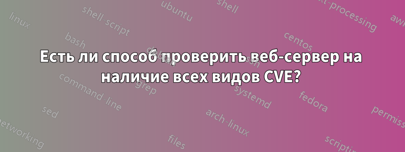 Есть ли способ проверить веб-сервер на наличие всех видов CVE?
