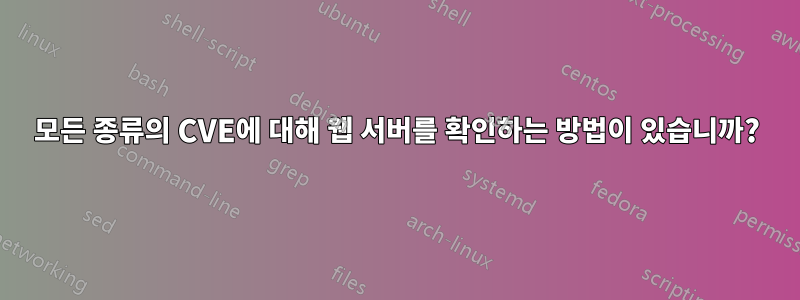 모든 종류의 CVE에 대해 웹 서버를 확인하는 방법이 있습니까?