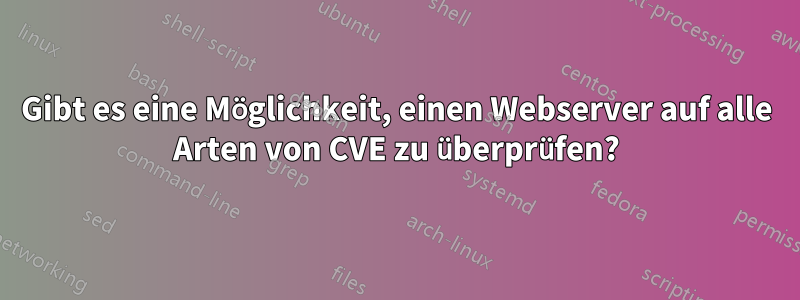Gibt es eine Möglichkeit, einen Webserver auf alle Arten von CVE zu überprüfen?