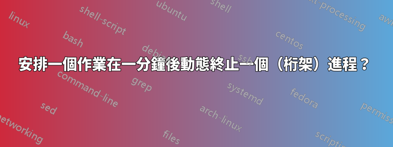 安排一個作業在一分鐘後動態終止一個（桁架）進程？