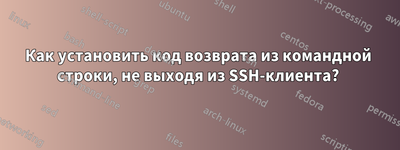 Как установить код возврата из командной строки, не выходя из SSH-клиента?