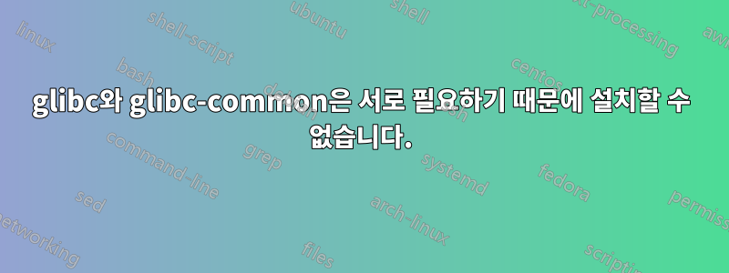 glibc와 glibc-common은 서로 필요하기 때문에 설치할 수 없습니다.
