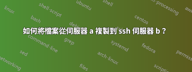 如何將檔案從伺服器 a 複製到 ssh 伺服器 b？