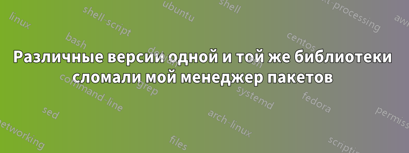 Различные версии одной и той же библиотеки сломали мой менеджер пакетов