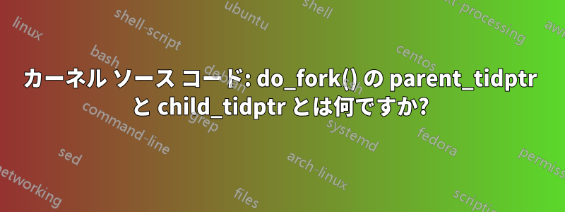 カーネル ソース コード: do_fork() の parent_tidptr と child_tidptr とは何ですか?