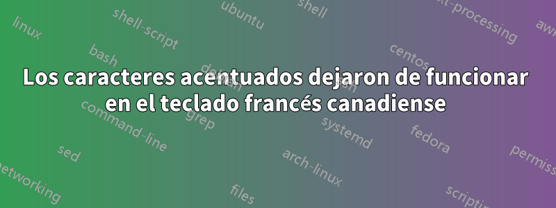 Los caracteres acentuados dejaron de funcionar en el teclado francés canadiense