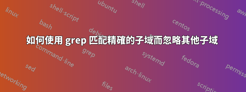 如何使用 grep 匹配精確的子域而忽略其他子域