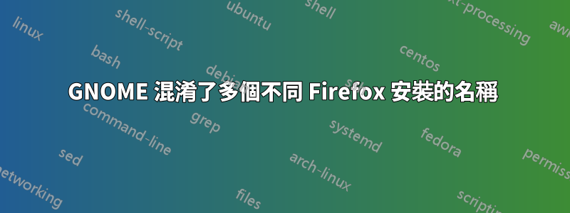 GNOME 混淆了多個不同 Firefox 安裝的名稱