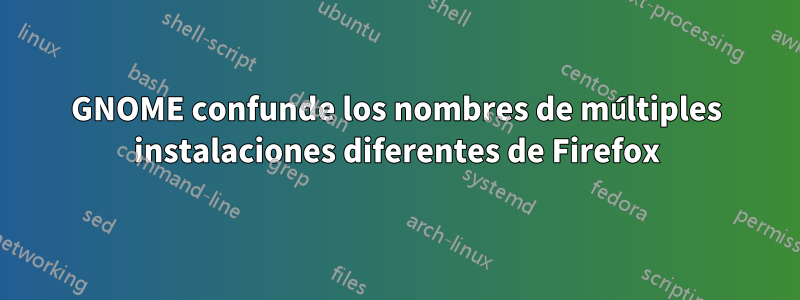 GNOME confunde los nombres de múltiples instalaciones diferentes de Firefox