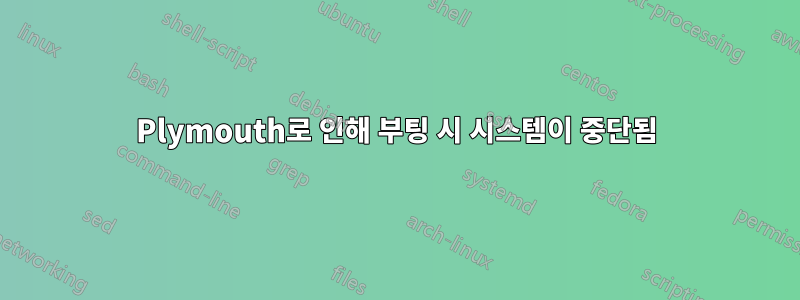 Plymouth로 인해 부팅 시 시스템이 중단됨