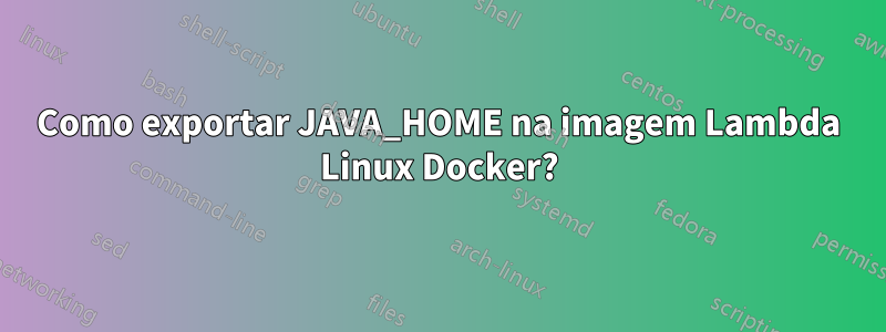 Como exportar JAVA_HOME na imagem Lambda Linux Docker?