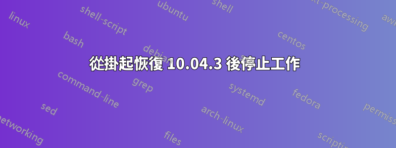 從掛起恢復 10.04.3 後停止工作 