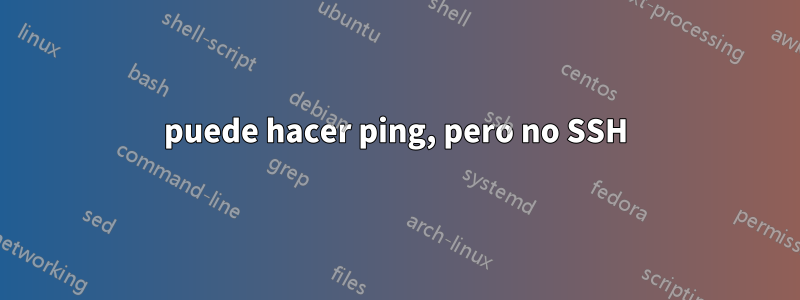 puede hacer ping, pero no SSH