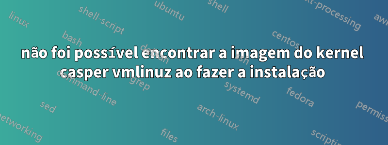 não foi possível encontrar a imagem do kernel casper vmlinuz ao fazer a instalação