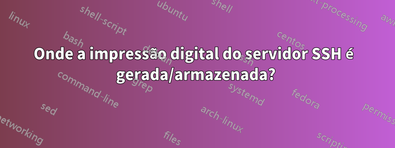 Onde a impressão digital do servidor SSH é gerada/armazenada?