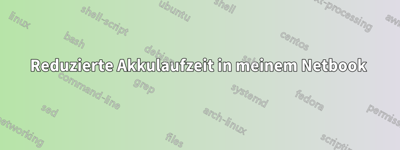 Reduzierte Akkulaufzeit in meinem Netbook
