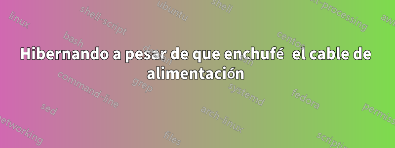 Hibernando a pesar de que enchufé el cable de alimentación