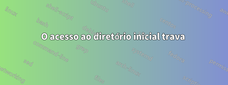 O acesso ao diretório inicial trava