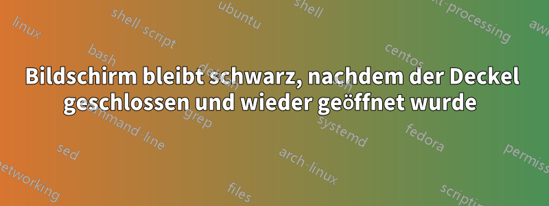Bildschirm bleibt schwarz, nachdem der Deckel geschlossen und wieder geöffnet wurde 