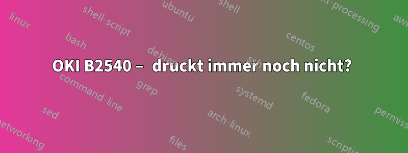 OKI B2540 – druckt immer noch nicht?