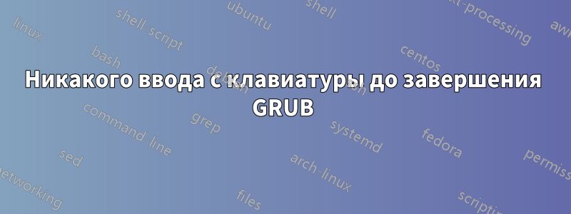 Никакого ввода с клавиатуры до завершения GRUB